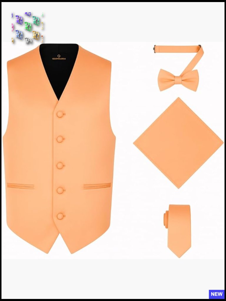 Men's Formal Vest Set Classic Elegant Tuxedo Accessories Wedding Prom